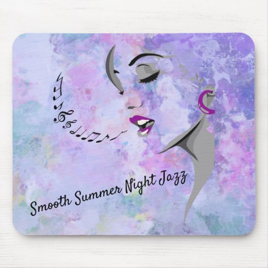 スムースサマーナイトジャズ抽象芸術ラベンダー マウスパッド (正面)