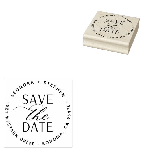 スムーススクリプトウェディング日付の保存差出人住所 ラバースタンプ (押印)