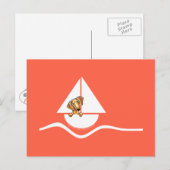 スムースレッドダッチシュント帆船レッド ポストカード (正面/裏面)