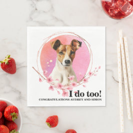 スムース・フォックス・テリアの結婚式のナプキンに犬の写真 スタンダードランチョンナプキン