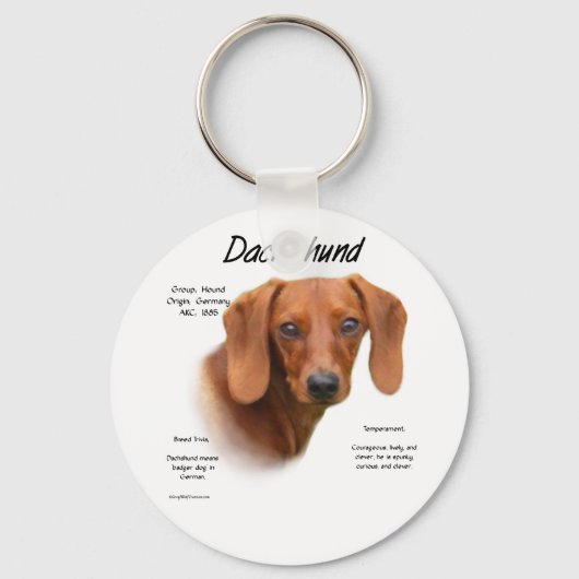 スムースDachshundがBreedキーチェーンに出会う キーホルダー (正面)