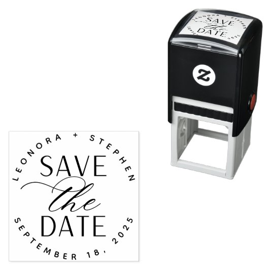 スムーズなスクリプト結婚式の日付を保存 セルフインキングスタンプ (インサイチュ)