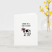 スムーズな回復の牛のおもしろいカードを望む カード (黄色い花)