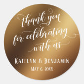 スムーズな祝金ゴールドをありがとうフェイク ラウンドシール (正面)