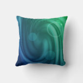 スムーズな青と緑の混色渦 クッション (裏面)