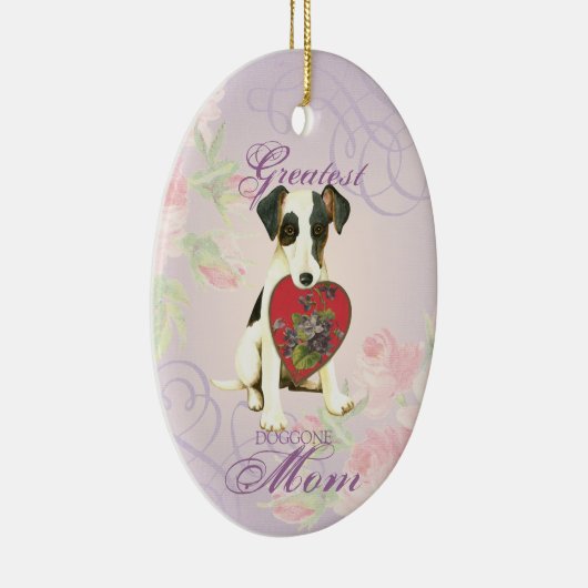 スムーズキツネテリアハートママセラミックオーナメント セラミックオーナメント (右)