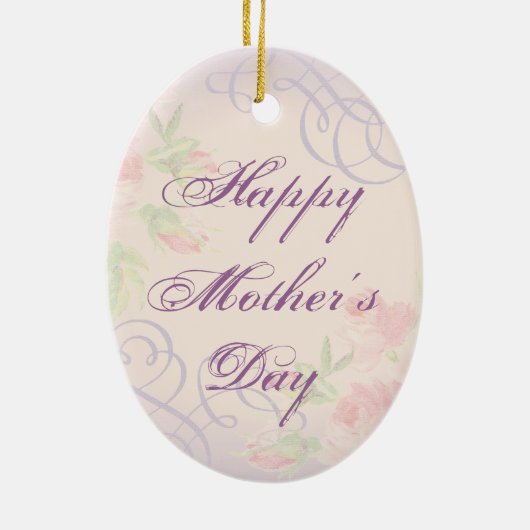 スムーズキツネテリアハートママセラミックオーナメント セラミックオーナメント (裏面)