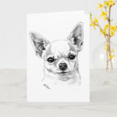 スムーズコートチワワ カード (黄色い花)
