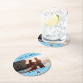 スムーズスクリプトフォトQRコード日付の保存 ラウンドペーパーコースター (インサイチュ)