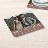 スムーズスクリプト |写真の日付の保存 スクエアペーパーコースター (アングル)