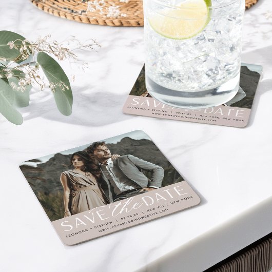 スムーズスクリプト |写真の日付の保存 スクエアペーパーコースター