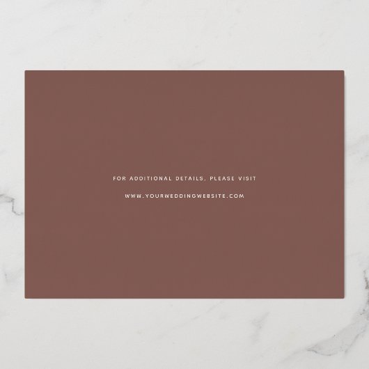 スムーズスクリプト |写真独身の日付の保存 箔招待状 (裏面)