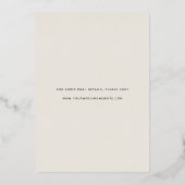 スムーズスクリプト |縦方向の写真の日付を保存 箔招待状 (裏面)