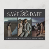 スムーズスクリプト | 3枚のフォトウェディング日付を保存 案内ポストカード (正面)