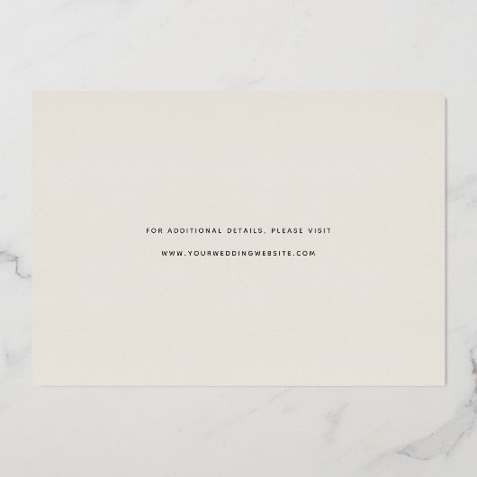 スムーズスクリプト | 3枚の写真の保存日付 箔招待状 (裏面)