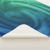 スムーズブルーとグリーンカラーミックス渦 シェルパブランケット (3/4)