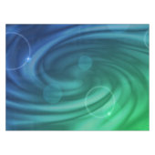 スムーズブルーとグリーンカラーミックス渦 テーブルクロス (正面(横))