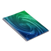 スムーズブルーとグリーンカラーミックス渦 ノートブック (右側)