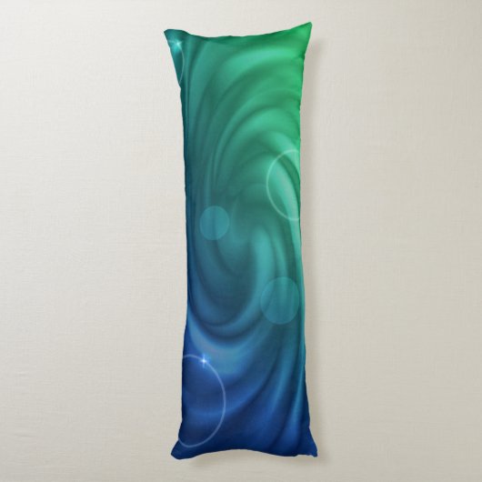 スムーズブルーとグリーンカラーミックス渦 ボディピロー (裏面 (縦))