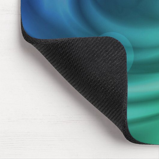 スムーズブルーとグリーンカラーミックス渦 マウスパッド (コーナー)