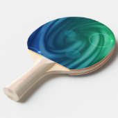 スムーズブルーとグリーンカラーミックス渦 卓球ラケット (正面アングル)