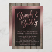 スムーズ ローズゴールド バーンワード ブランシュ & バブル 招待状 (正面/裏面)