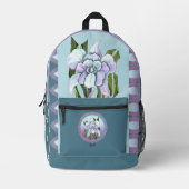 スメラルドの花 プリントバックパック (正面)