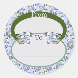 スメラルドフラワークラシックラウンドステッカー ラウンドシール