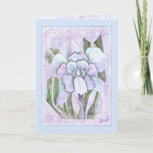 スメラルドフラワー&スノーフレーク カード (正面)