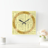 スメル人のCuneiform~Akkadian~Any色の背景の~ スクエア壁時計 (ホーム)