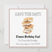 スモアで楽しい6歳の誕生日 Save the Date セーブザデート (正面)