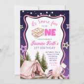 スモアで1歳の誕生日を楽しもう 招待状 (正面)