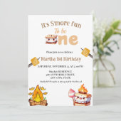 スモアの焚き火誕生日おめでとう 招待状 (スタンド正面)