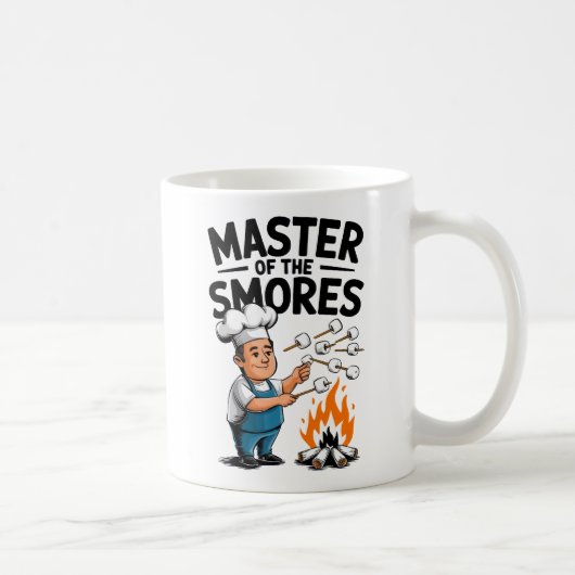 スモアの達人 楽しいキャンプファイアーデザイン コーヒーマグカップ (右)