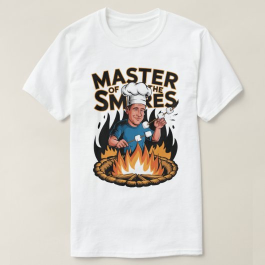 スモアキャンプ料理の達人デザイン Tシャツ (デザイン正面)