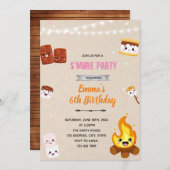 スモアキャンプ テーマの招待状 招待状 (正面/裏面)