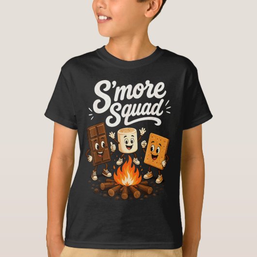 スモアズ仲間 面白いマシュマロ キャンプファイア Tシャツ (正面)