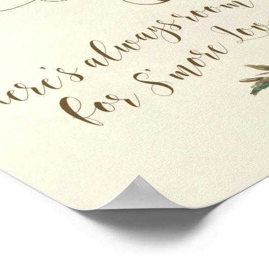 スモアバーサインアイボリー結婚フローラのbbq ポスター (角)