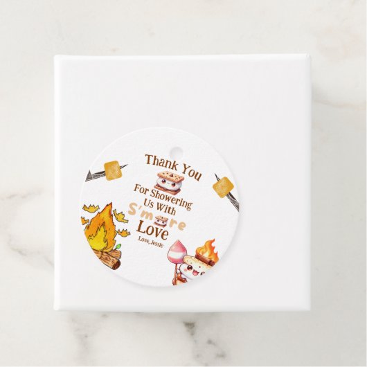 スモアベビーシャワーありがとうラベルメッセージカードSmore フェイバータグ (インサイチュ)