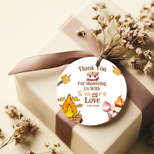 スモアベビーシャワーありがとうラベルメッセージカードSmore フェイバータグ