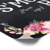 スモアーズバー サイン 黒板 花柄 (角)