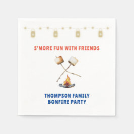 スモアーズ ファン ボンファイアー バックヤード クックアウト フレンズギビング スタンダードカクテルナプキン