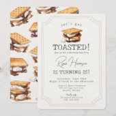 スモアーズ フェイル ボンファイア アウトドア バースデー 招待状 (正面/裏面)
