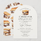 スモアーズ フォール ボンファイア アウトドア ファースト バースデー 招待状 (正面/裏面)