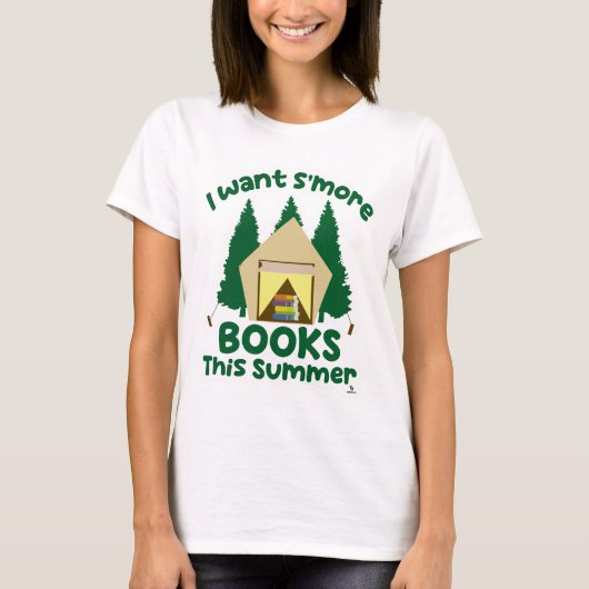 スモア本サマー面白読書スローガン Tシャツ (正面)