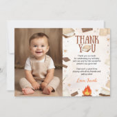 スモア キャンプファイヤー 誕生日 フォト ありがとうカード サンキューカード (正面)