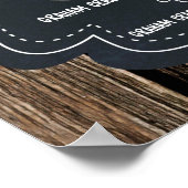 スモア バー ポスター プリント ウェディング サイン 木製 (角)