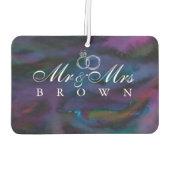 スモカパーソナライズされたーさんは水彩画を描く カーエアーフレッシュナー (裏面)