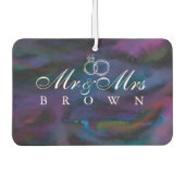 スモカパーソナライズされたーさんは水彩画を描く カーエアーフレッシュナー (正面)