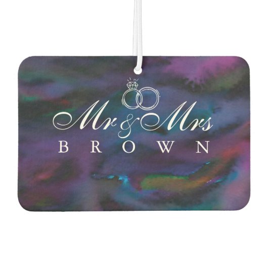 スモカパーソナライズされたーさんは水彩画を描く カーエアーフレッシュナー (正面)